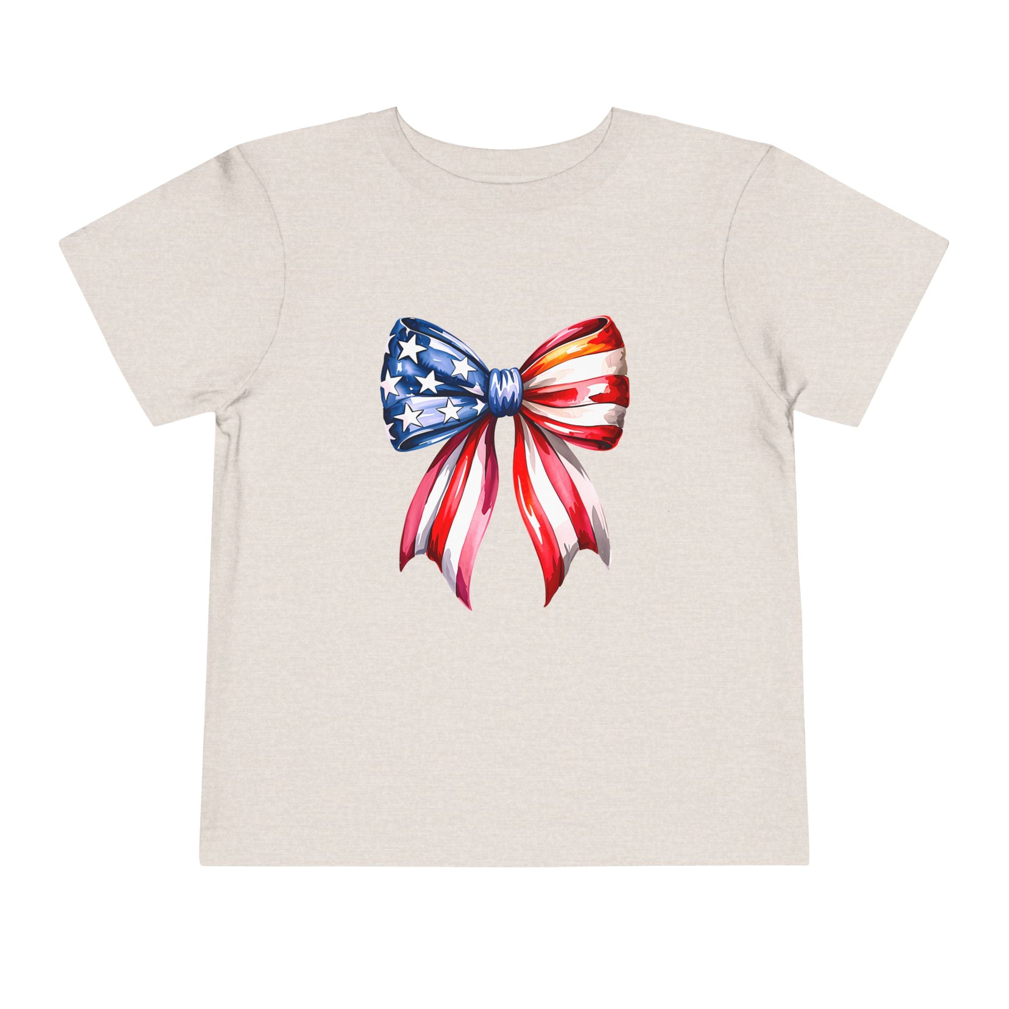 Toddler Tee — Patriotic American Flag Bow