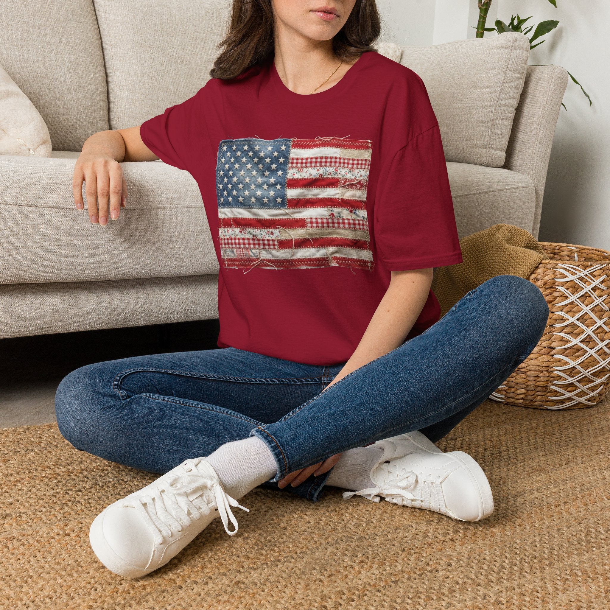 Distressed American Flag T‑Shirt