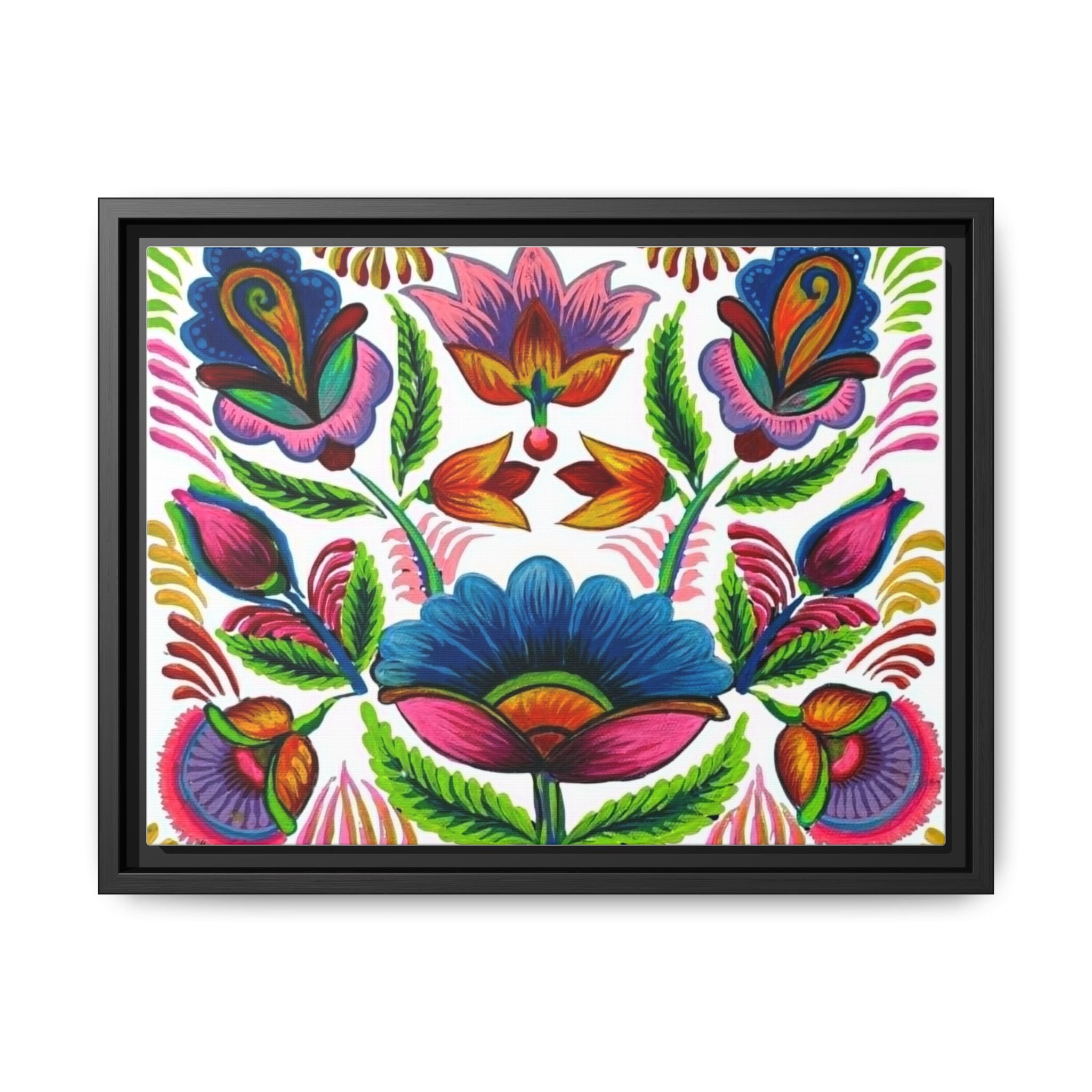 Framed Dhaka Rickshaw Folk Art Canvas