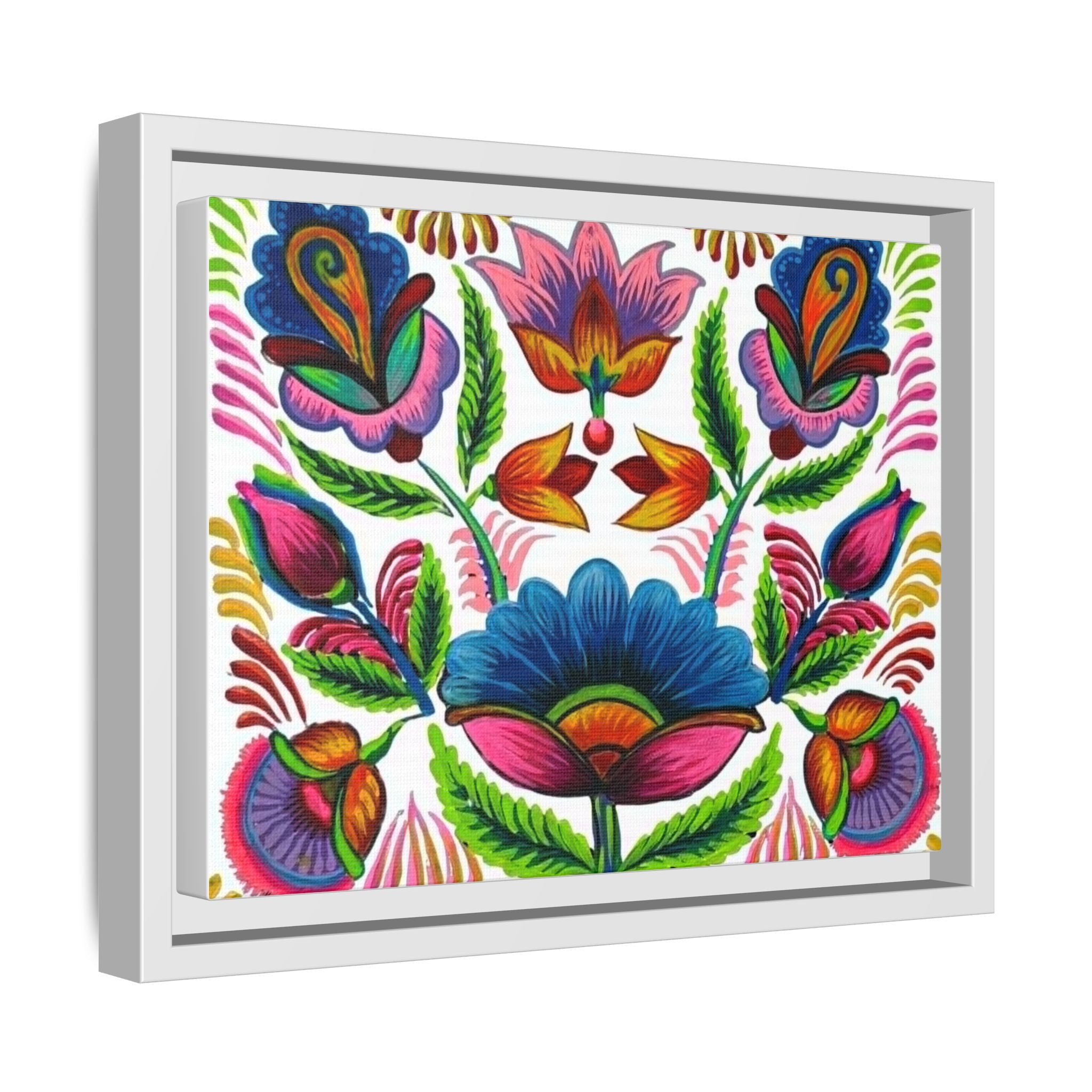 Framed Dhaka Rickshaw Folk Art Canvas