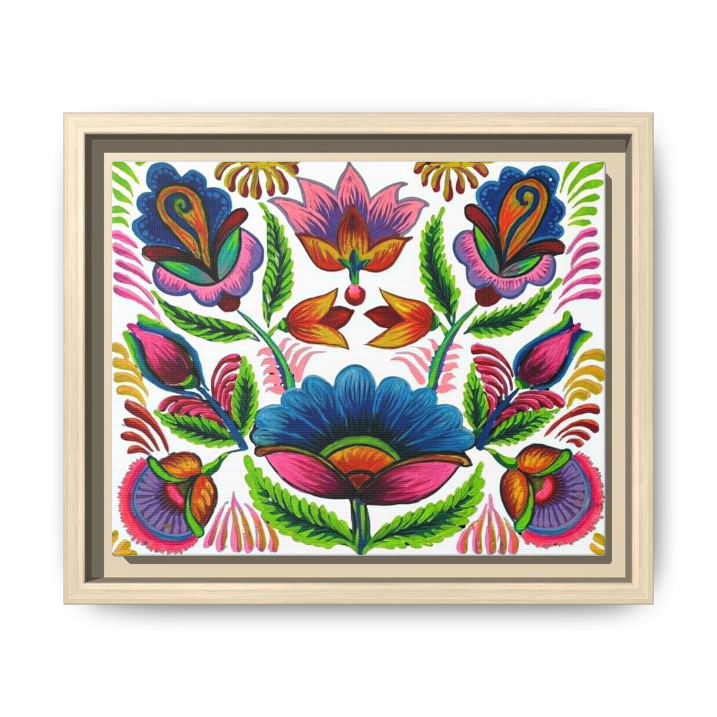 Framed Dhaka Rickshaw Folk Art Canvas
