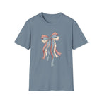 Bow Ribbon T-Shirt — Vintage Americana Floral & Gingham Bow Tee