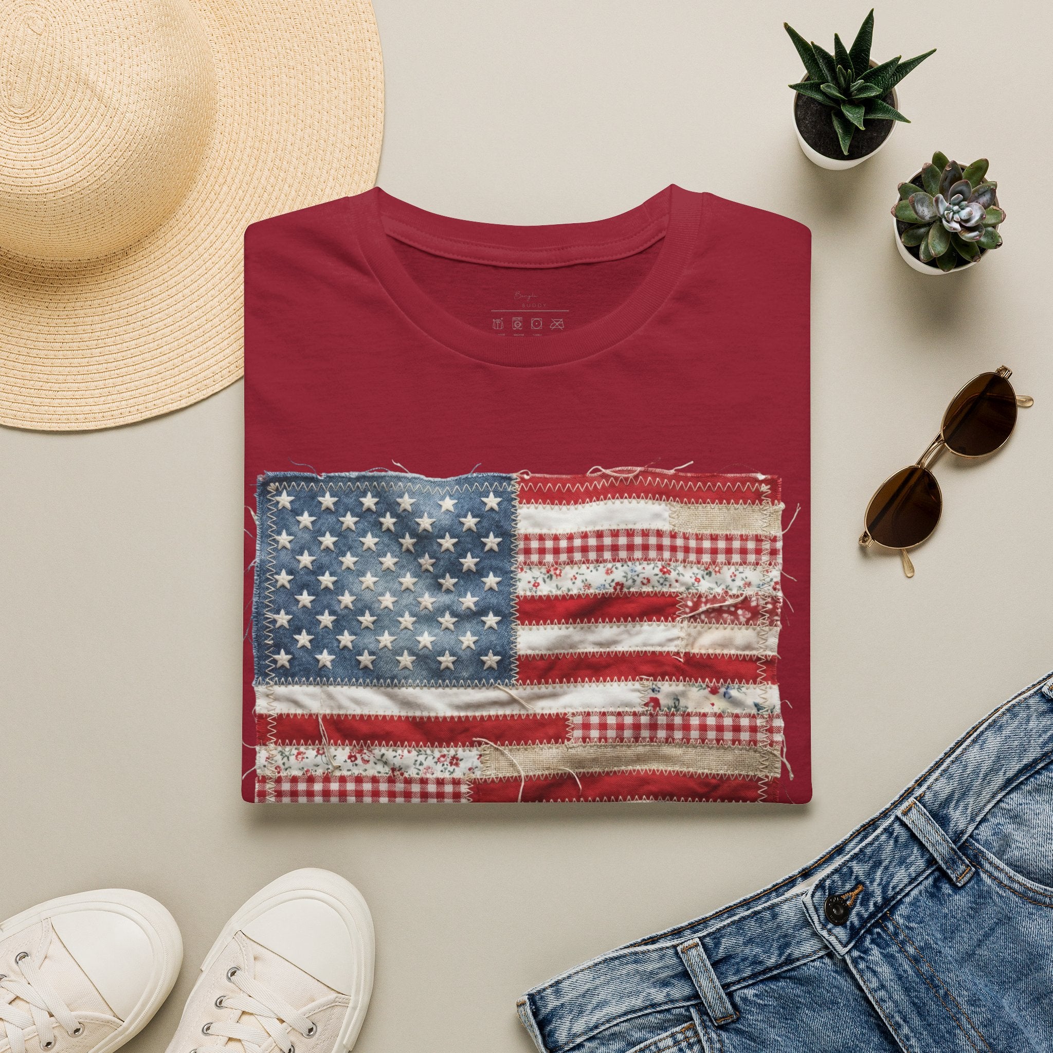 Distressed American Flag T‑Shirt — Vintage USA Patriotic Tee for 4th of July
