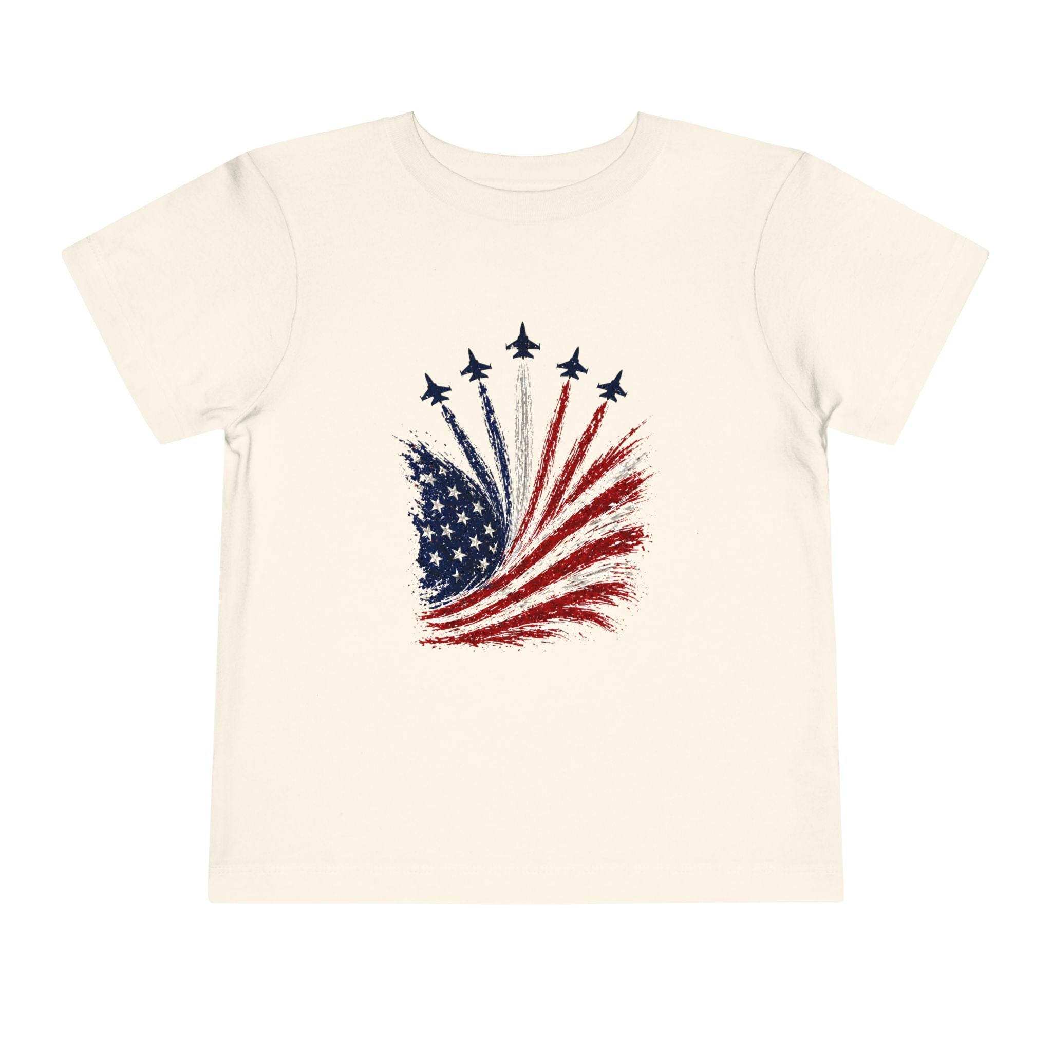 Toddler Tee - Patriotic American Flag Jet Spray