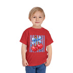 Toddler Tee Cherry Bow   — Cute Red Cherries with Blue Stripes