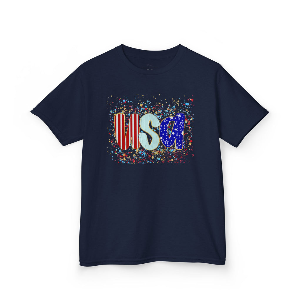 Youth, Kids USA Flag Splash T-Shirt — Patriotic Fourth of July Tee for Children