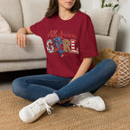 All American Girl T-Shirt — Patriotic USA Leopard & Flag Graphic Tee
