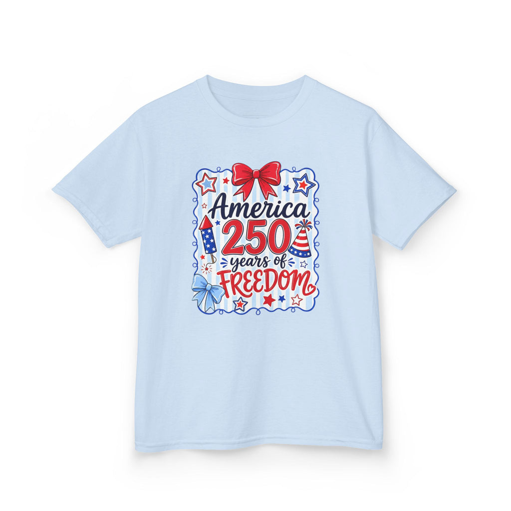 Youth, Kids Tee — "America 250 Years of Freedom" Patriotic Fourth of July Shirt