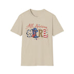 All American Girl T-Shirt — Patriotic USA Leopard & Flag Graphic Tee