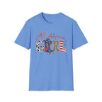 All American Girl T-Shirt — Patriotic USA Leopard & Flag Graphic Tee