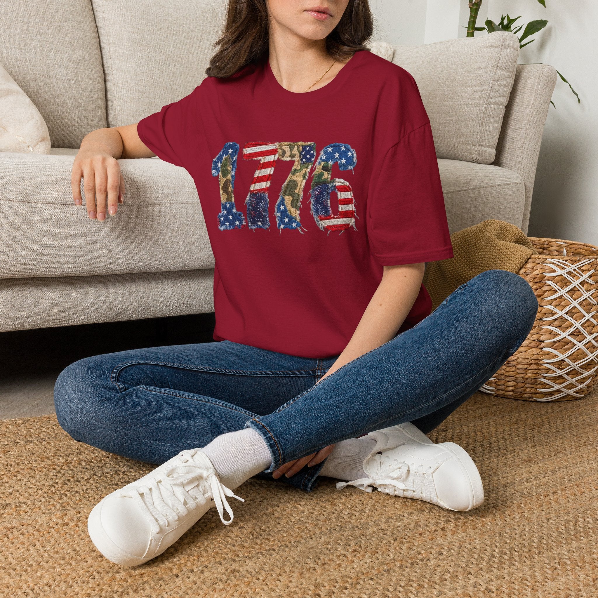 1776 Patriotic T-Shirt — American Flag & Camouflage Vintage Independence Tee