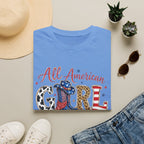 All American Girl T-Shirt — Patriotic USA Leopard & Flag Graphic Tee