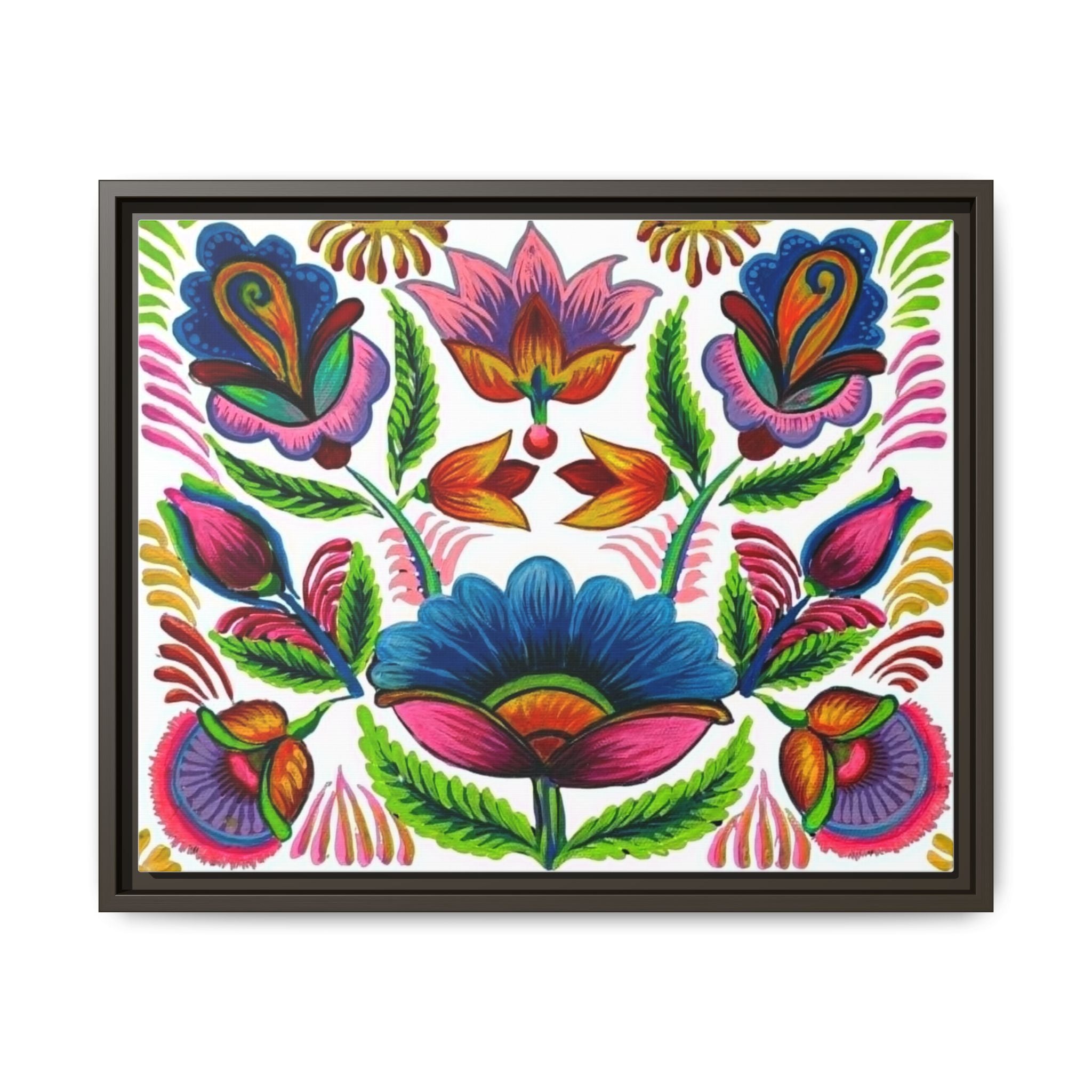 Framed Dhaka Rickshaw Folk Art Canvas