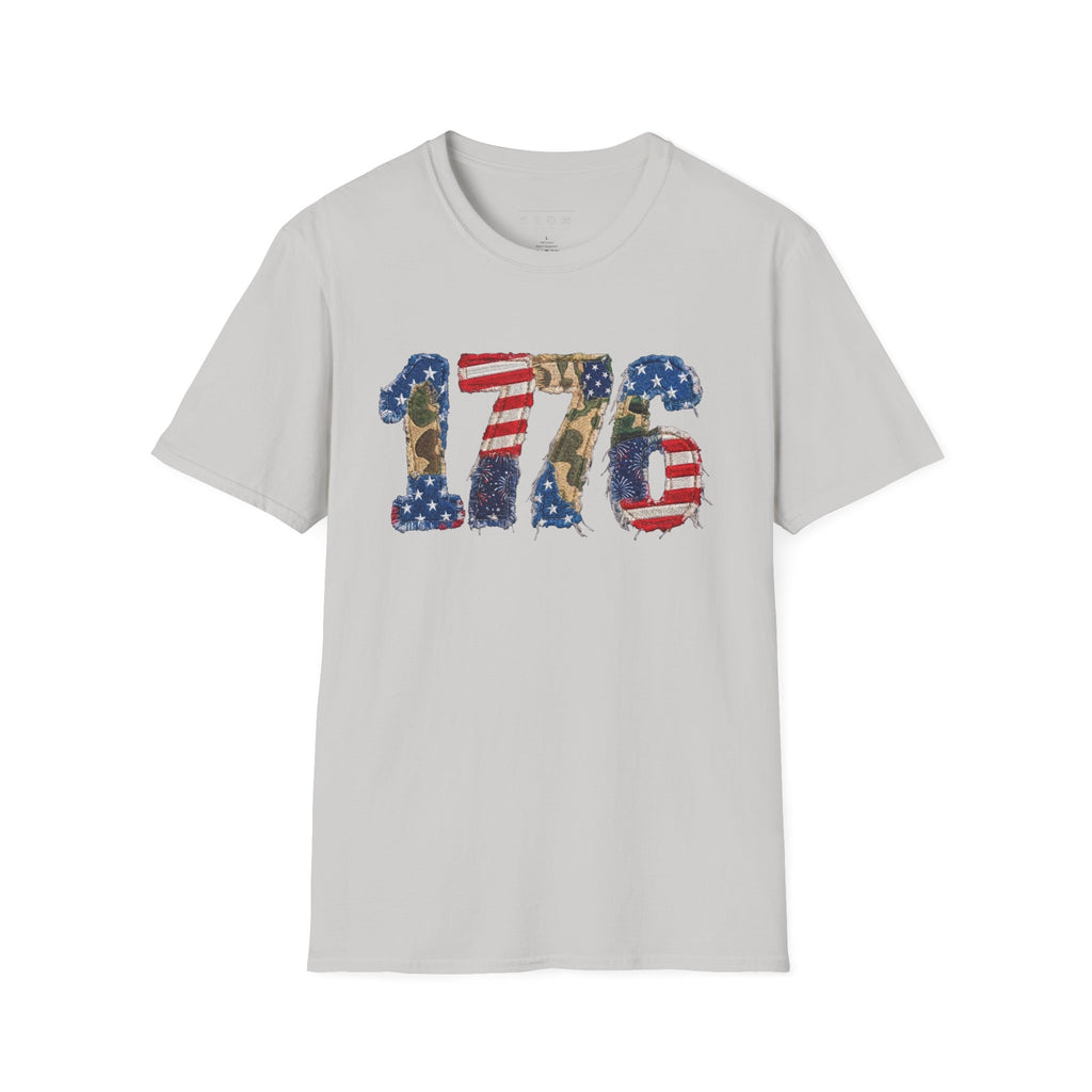 1776 Patriotic T-Shirt — American Flag & Camouflage Vintage Independence Tee
