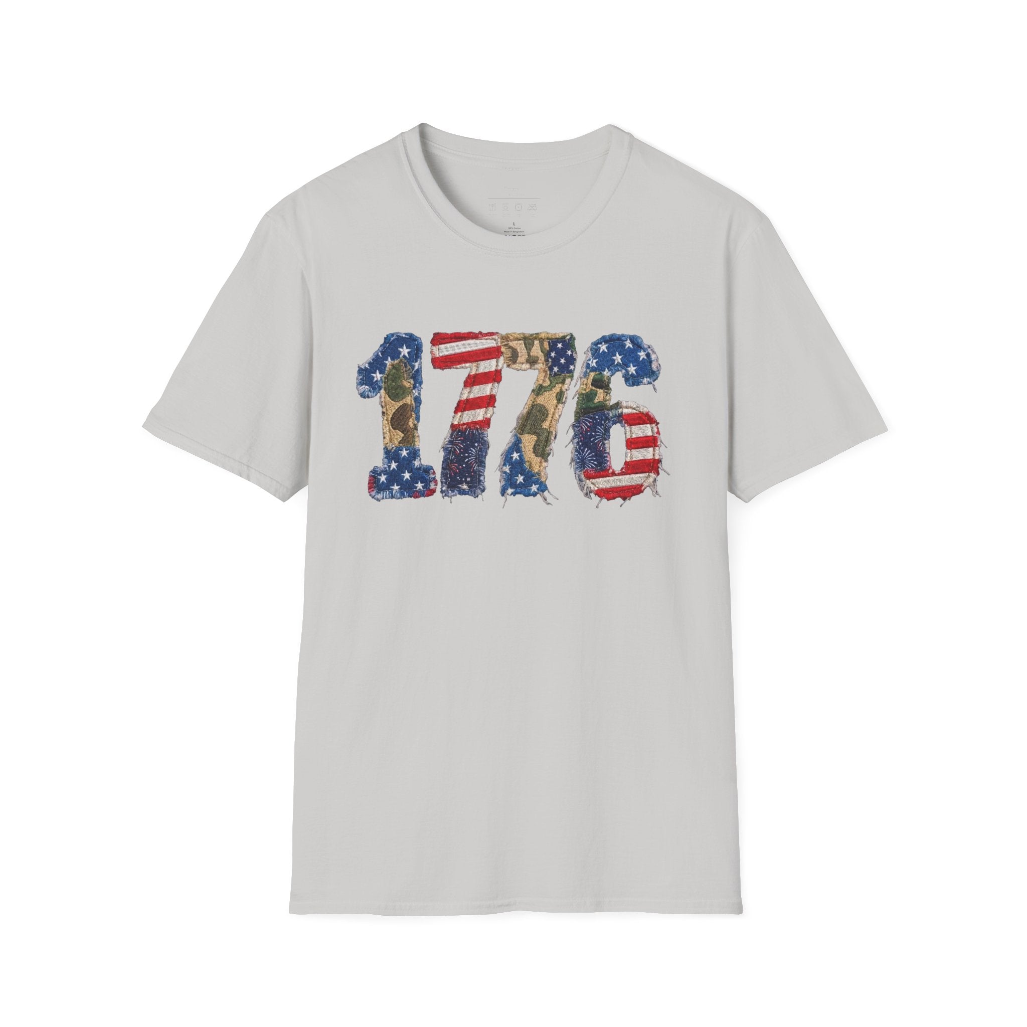 1776 Patriotic T-Shirt — American Flag & Camouflage Vintage Independence Tee