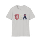 USA Applique T-Shirt — Patriotic 4th of July Flag Letter Tee