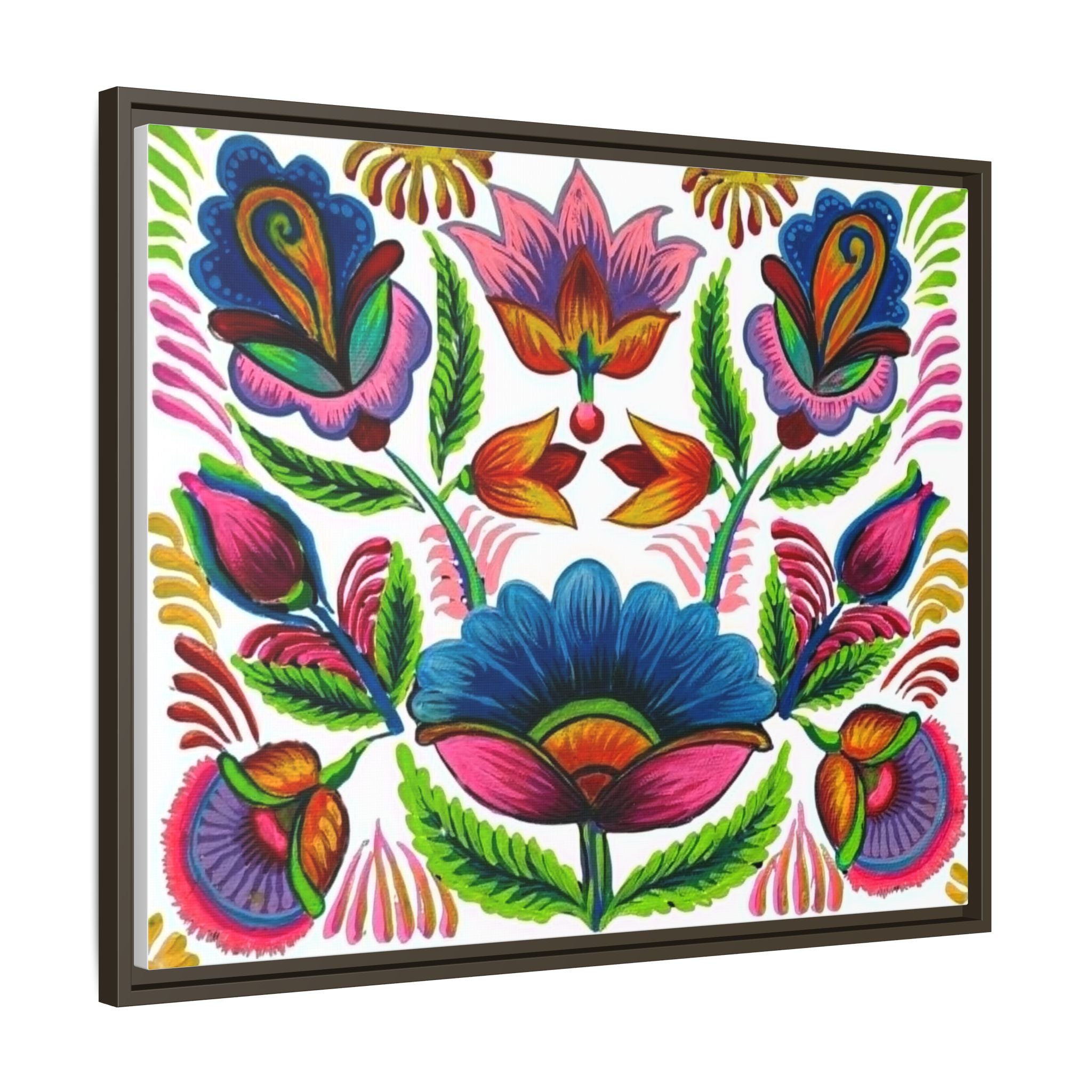 Framed Dhaka Rickshaw Folk Art Canvas