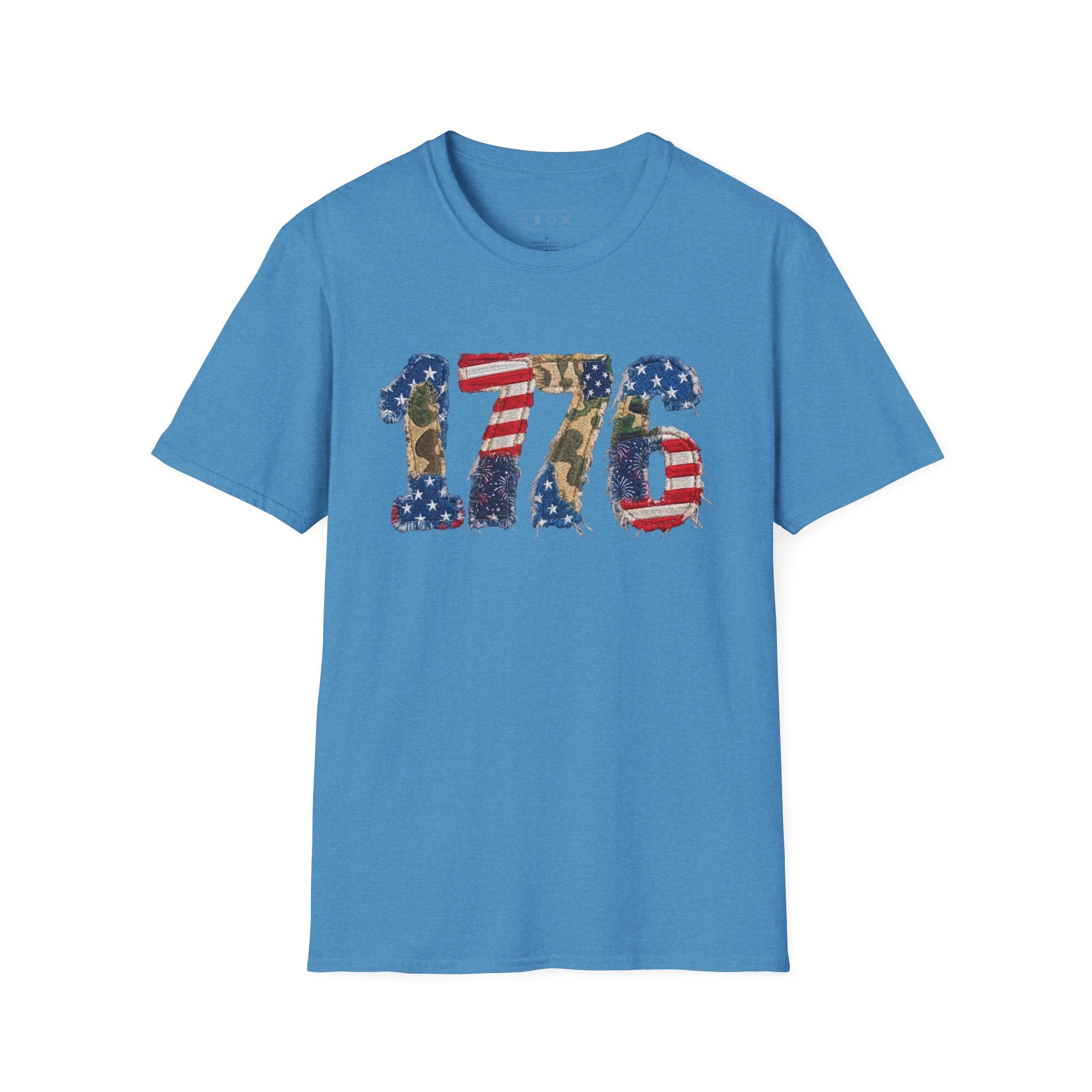1776 Patriotic T-Shirt — American Flag & Camouflage Vintage Independence Tee