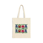 Ricksaw Art Canvas Tote — Colorful Tulip & Rose Market Bag