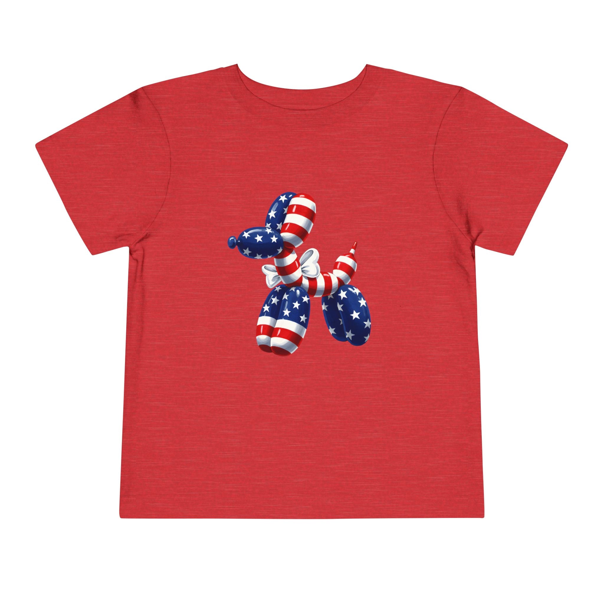 Toddler Tee Patriotic Balloon Dog  — USA Flag 4th of July Shirt