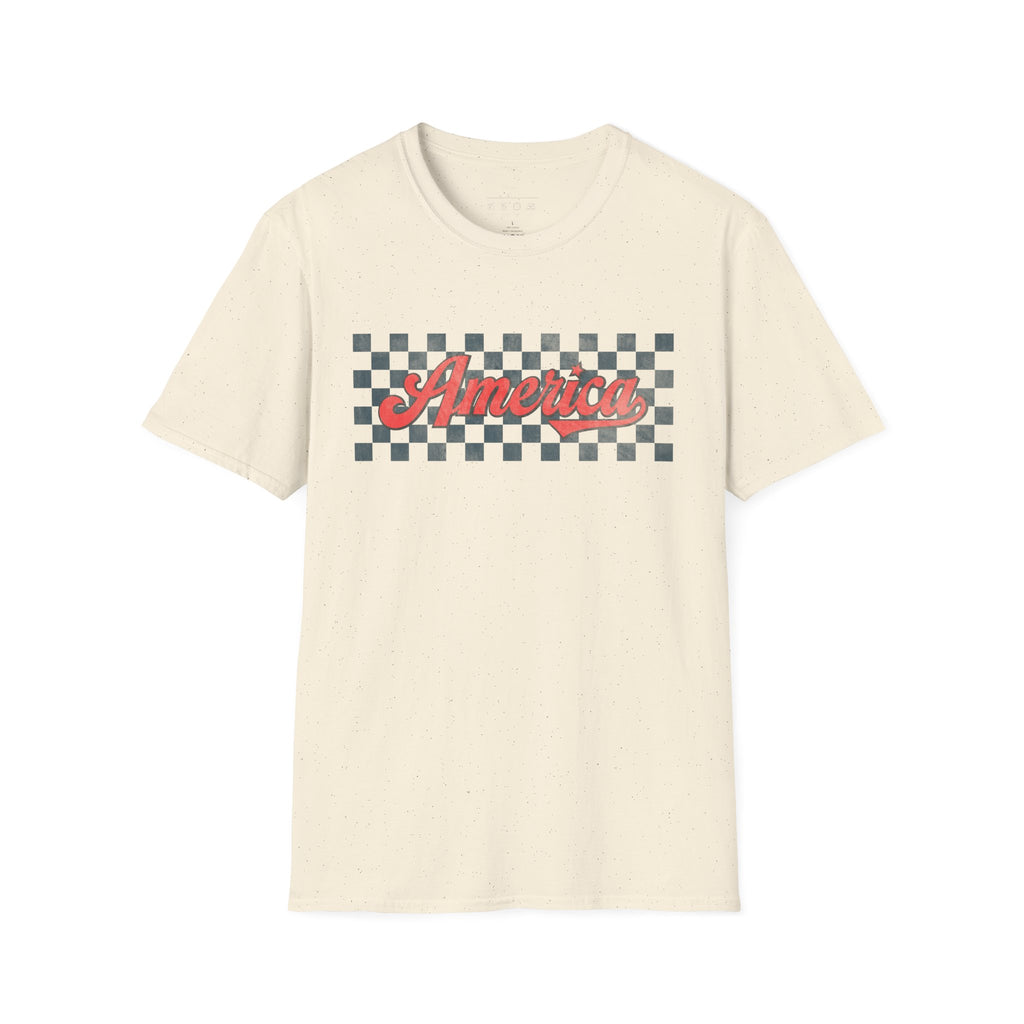America Checkerboard Graphic T-Shirt