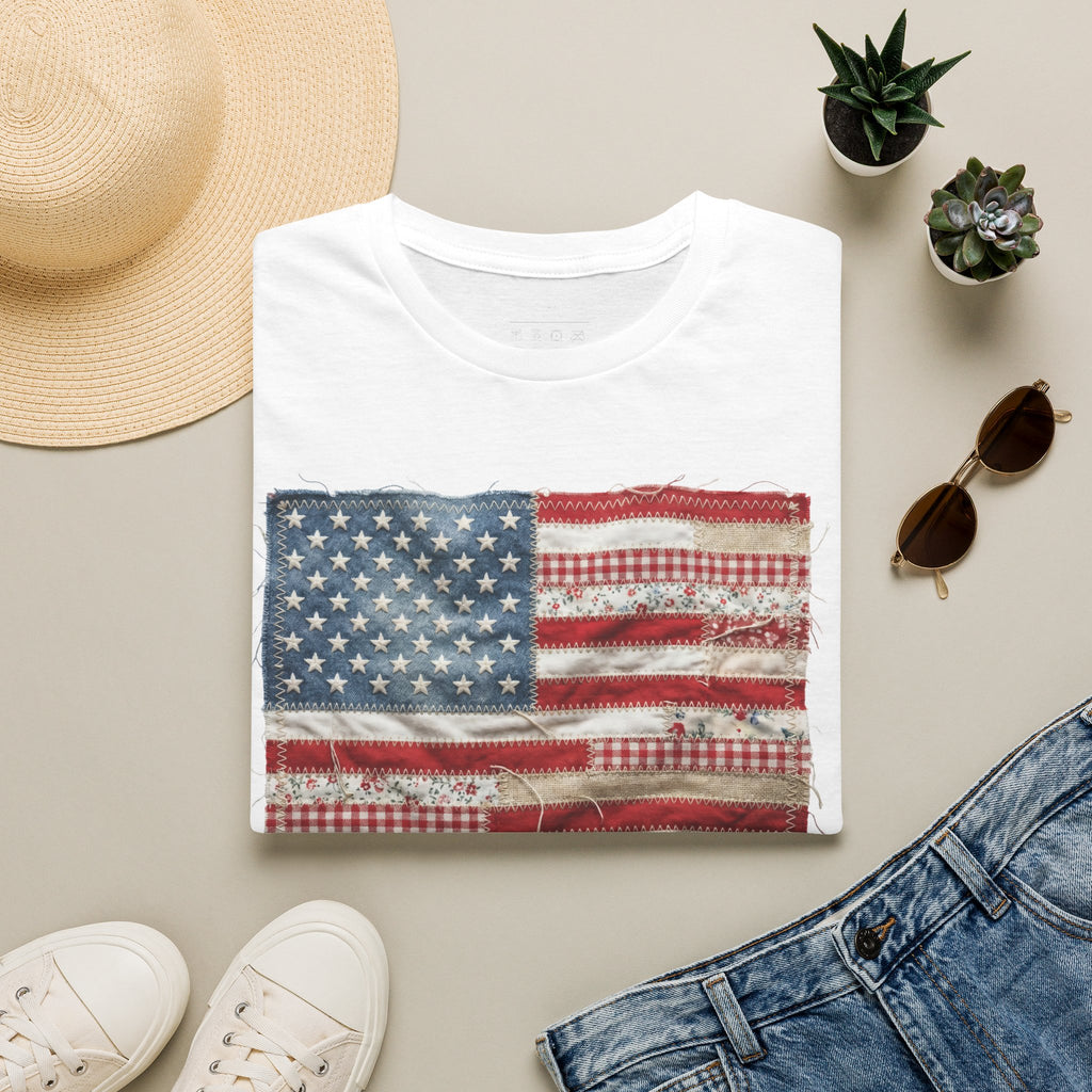 Distressed American Flag T‑Shirt — Vintage USA Patriotic Tee for 4th of July