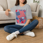 American Flag Floral T-Shirt — Patriotic Stars & Stripes Tee