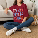 Patriotic Red White Blue Bow T-Shirt — Stars & Ribbon Graphic Tee