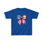 Youth, Kids Tee — Patriotic American Flag Bow Graphic (Fourth of July)