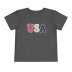 Toddler Tee - "USA" Patriotic Applique Short Sleeve