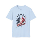 T-Shirt — Patriotic Jet Flyover with American Flag Splash