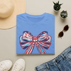 Patriotic Red White Blue Bow T-Shirt — 4th of July Americana Graphic Tee
