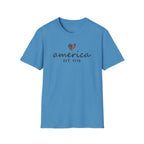 America Est. 1776 Heart T-Shirt — Patriotic USA Independence Day Tee