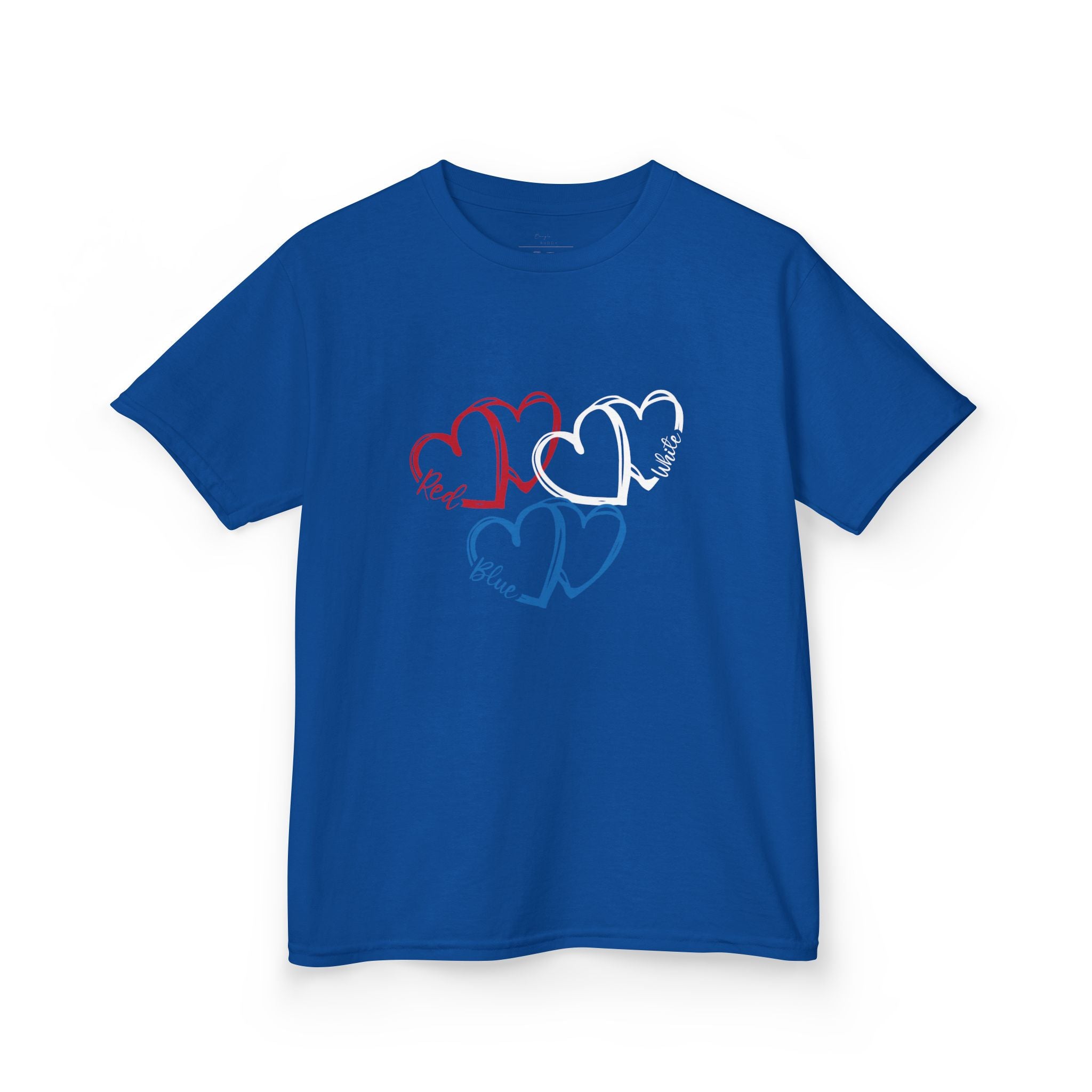 Youth, Kids Tee — Red & Blue Heart Sketches "You & Me" Casual Love Shirt
