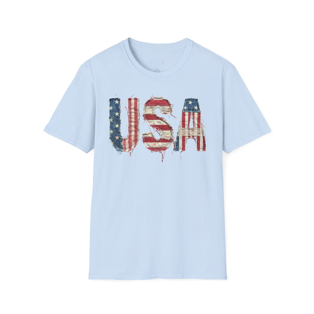 USA Flag Graphic T-Shirt — Distressed Americana Patriotic Tee