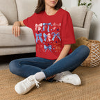 Patriotic Red White Blue Bow T-Shirt — Stars & Ribbon Graphic Tee