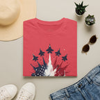 T-Shirt — Patriotic Jet Flyover with American Flag Splash