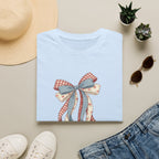 Bow Ribbon T-Shirt — Vintage Americana Floral & Gingham Bow Tee