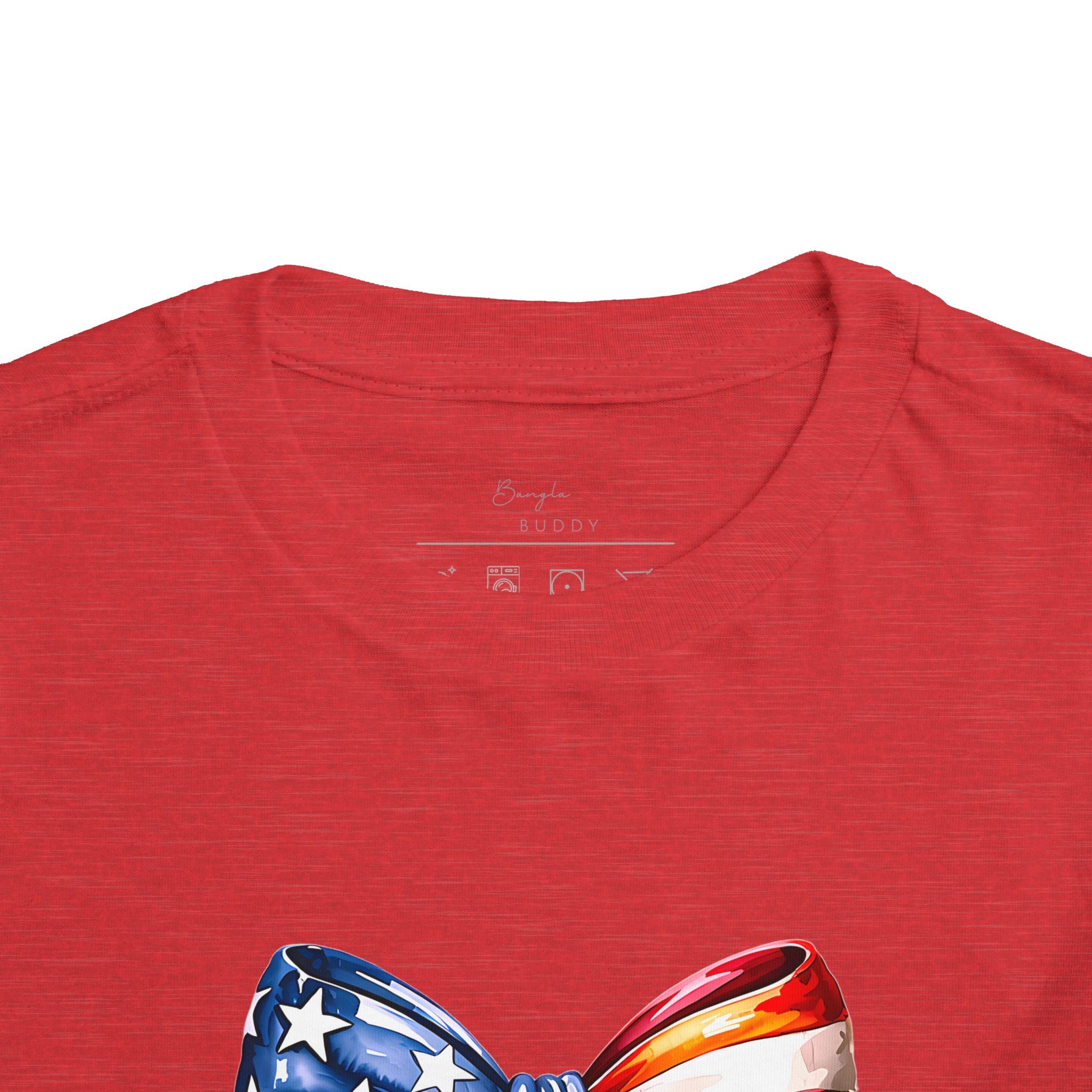 Toddler Tee — Patriotic American Flag Bow Graphic (4th of July Kids Shirt)