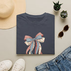 Bow Ribbon T-Shirt — Vintage Americana Floral & Gingham Bow Tee