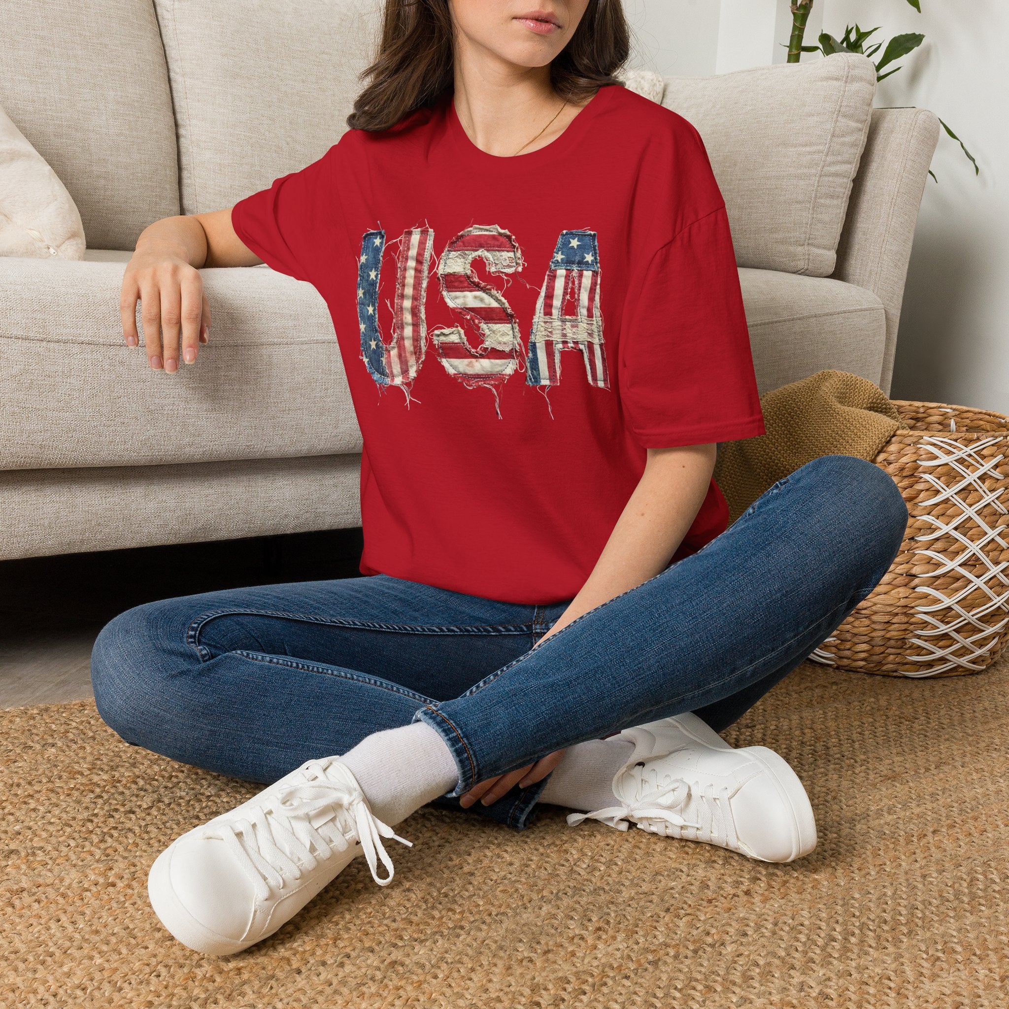 Copy of USA Flag Graphic T-Shirt — Distressed Americana Patriotic Tee