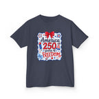 Youth, Kids Tee — "America 250 Years of Freedom" Patriotic Fourth of July Shirt
