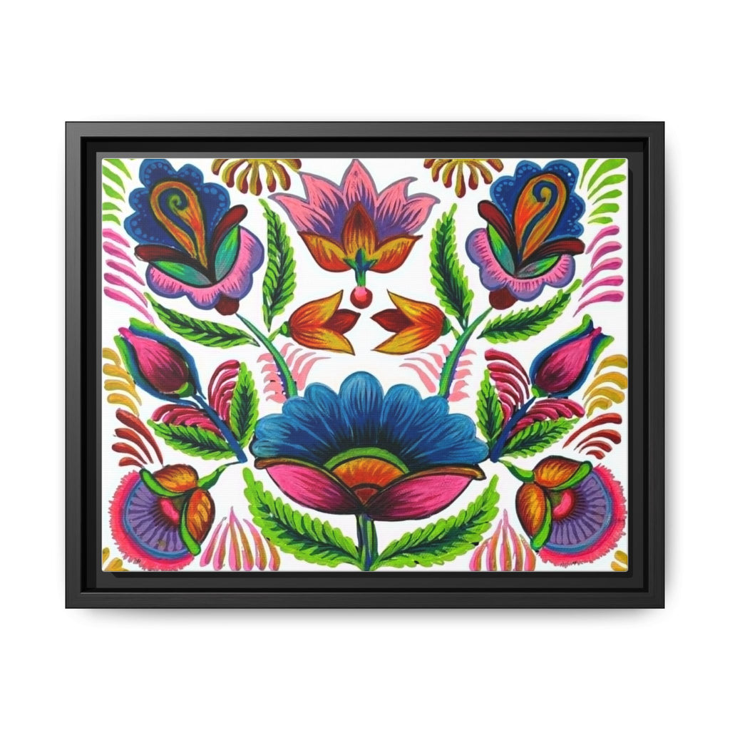 Framed Dhaka Rickshaw Folk Art Canvas