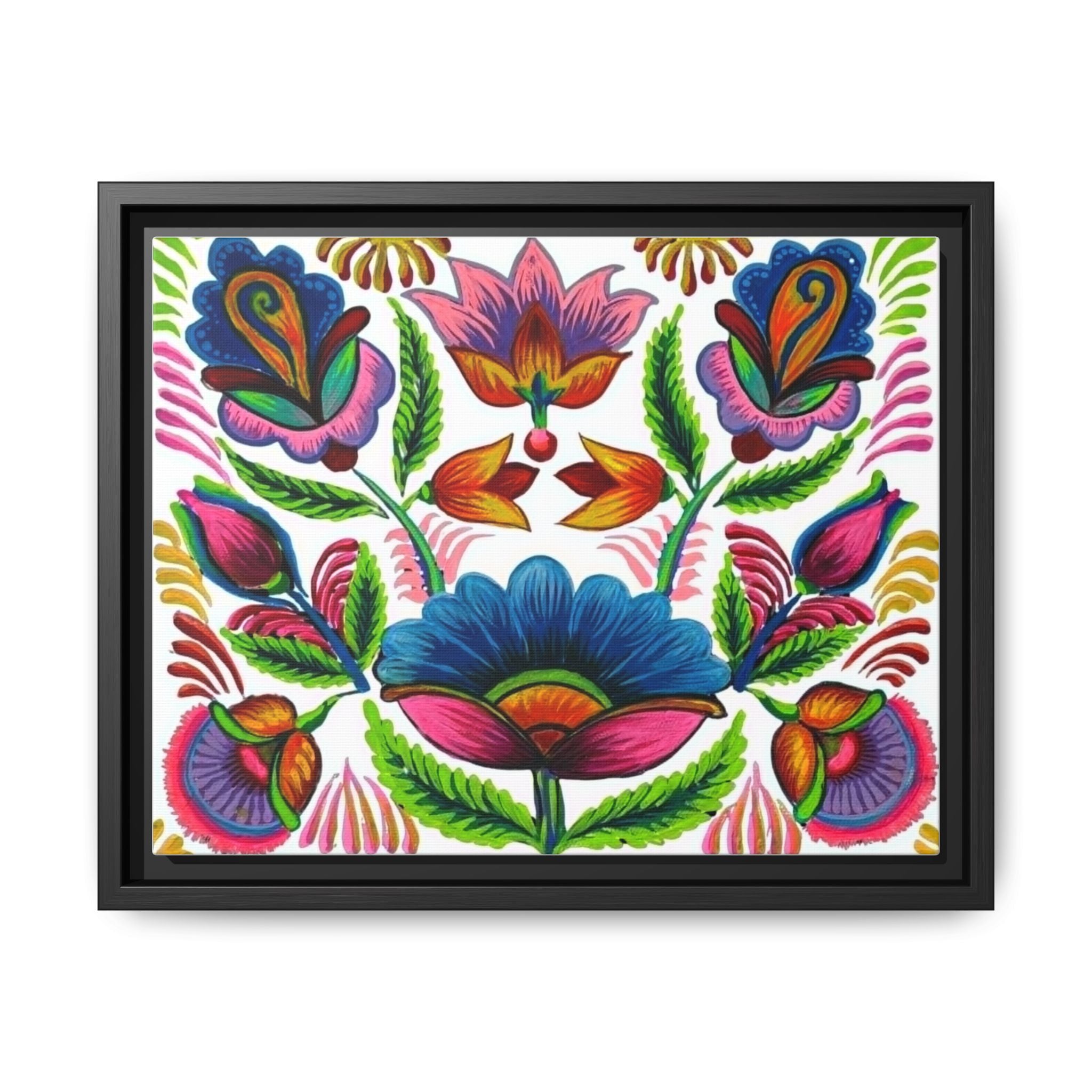 Framed Dhaka Rickshaw Folk Art Canvas