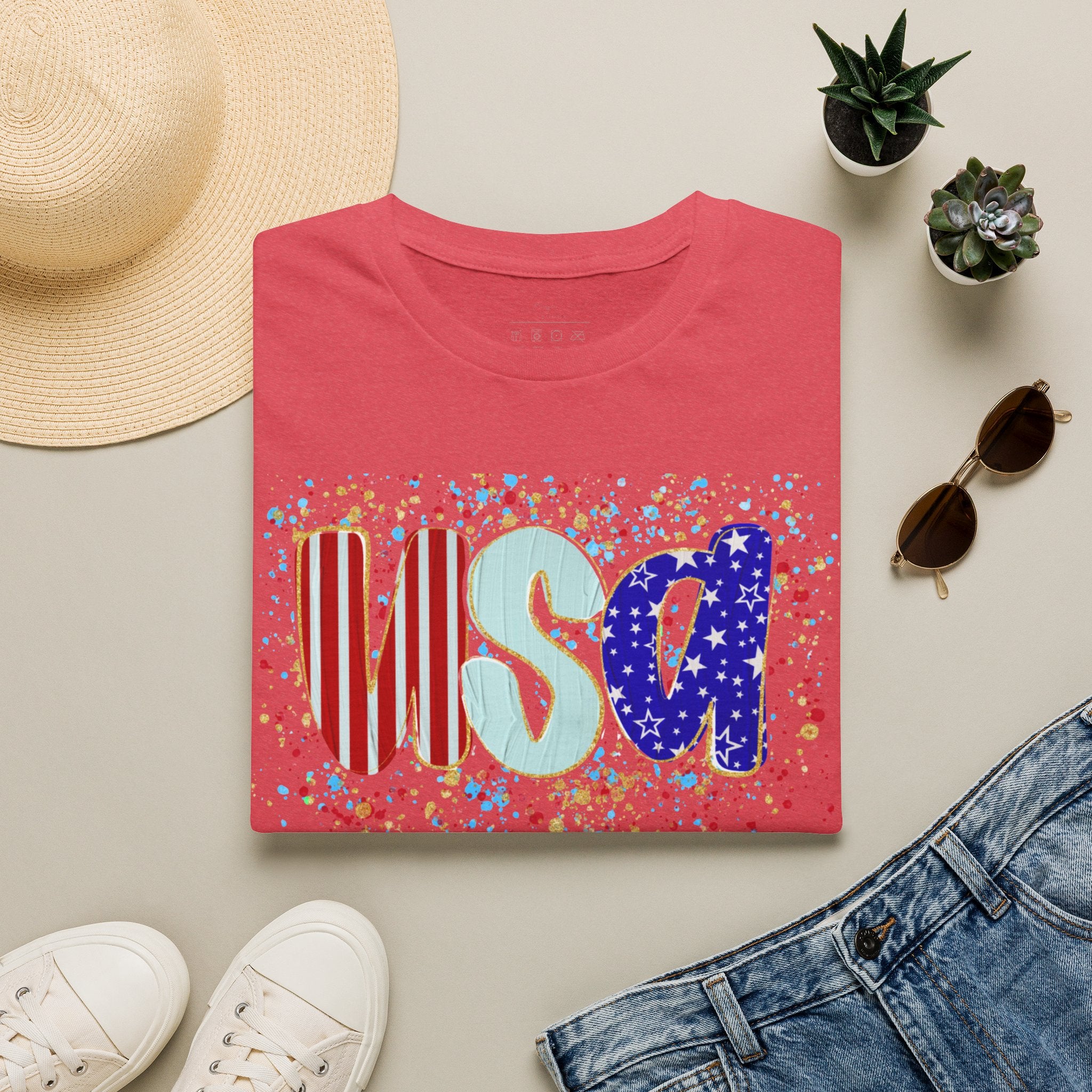 USA Patriotic T-Shirt — Red White & Blue Fourth of July Tee