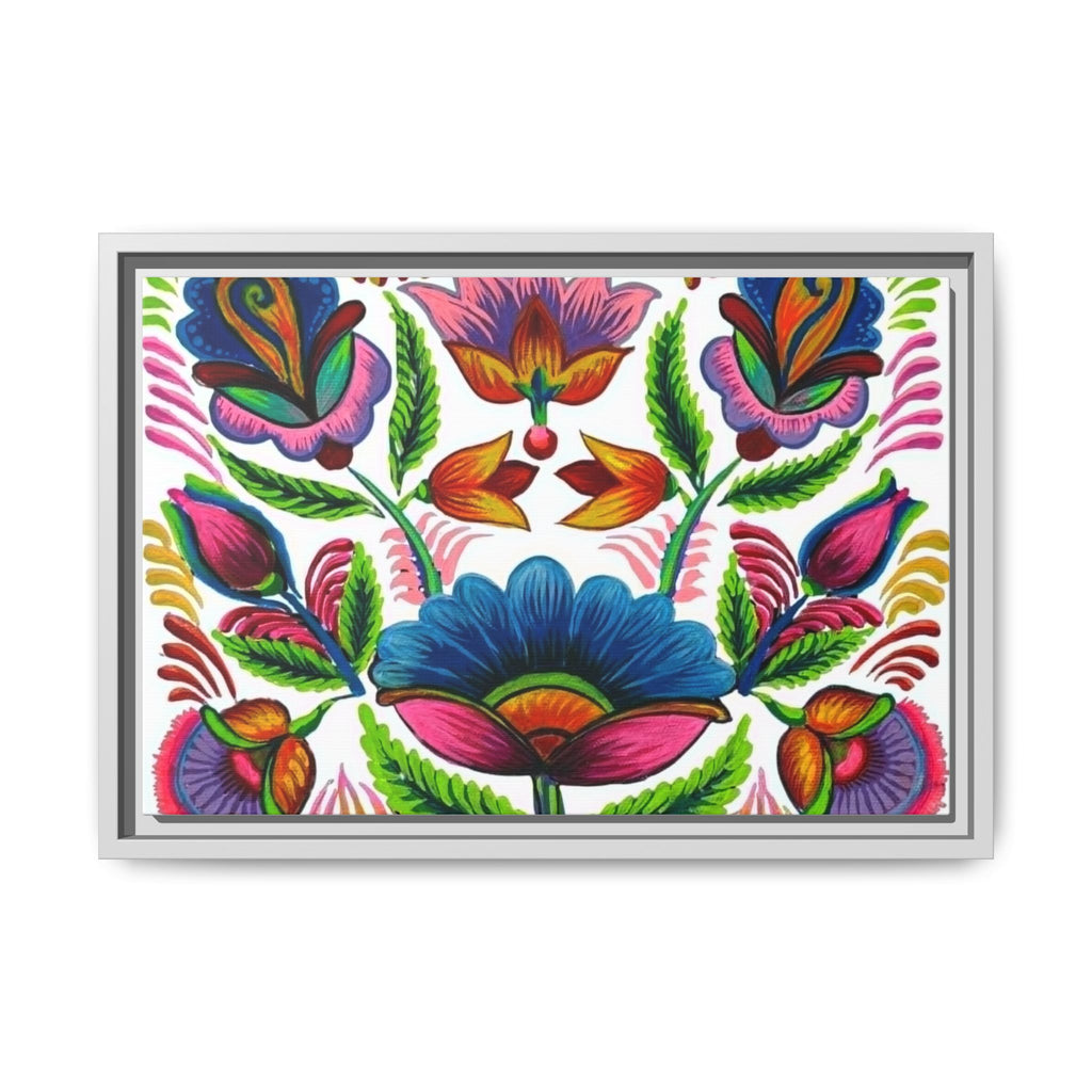 Framed Dhaka Rickshaw Folk Art Canvas
