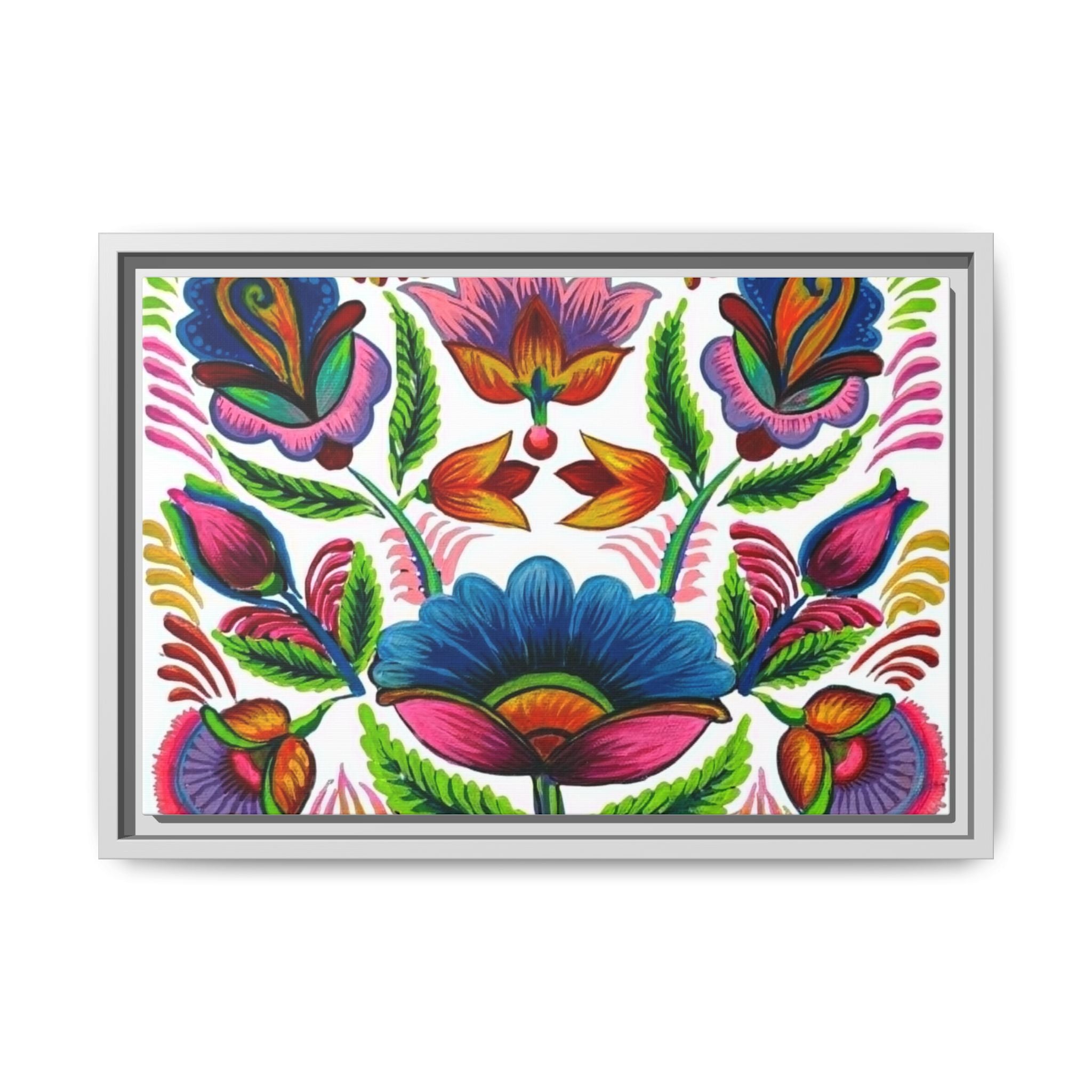 Framed Dhaka Rickshaw Folk Art Canvas