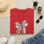Bow Ribbon T-Shirt — Vintage Americana Floral & Gingham Bow Tee