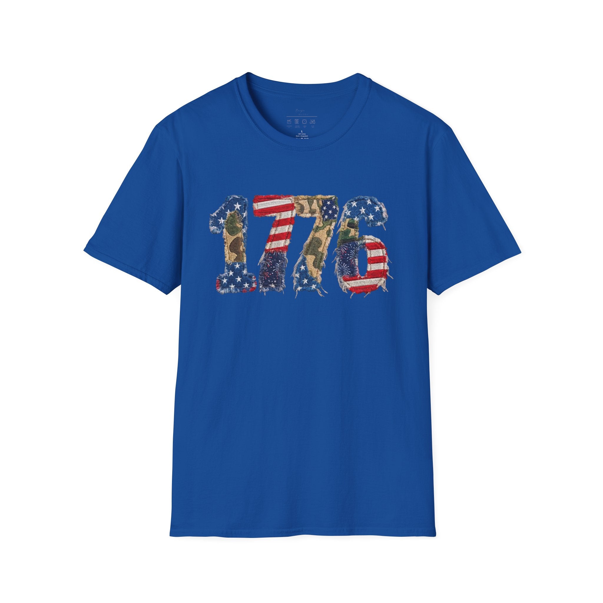 1776 Patriotic T-Shirt — American Flag & Camouflage Vintage Independence Tee