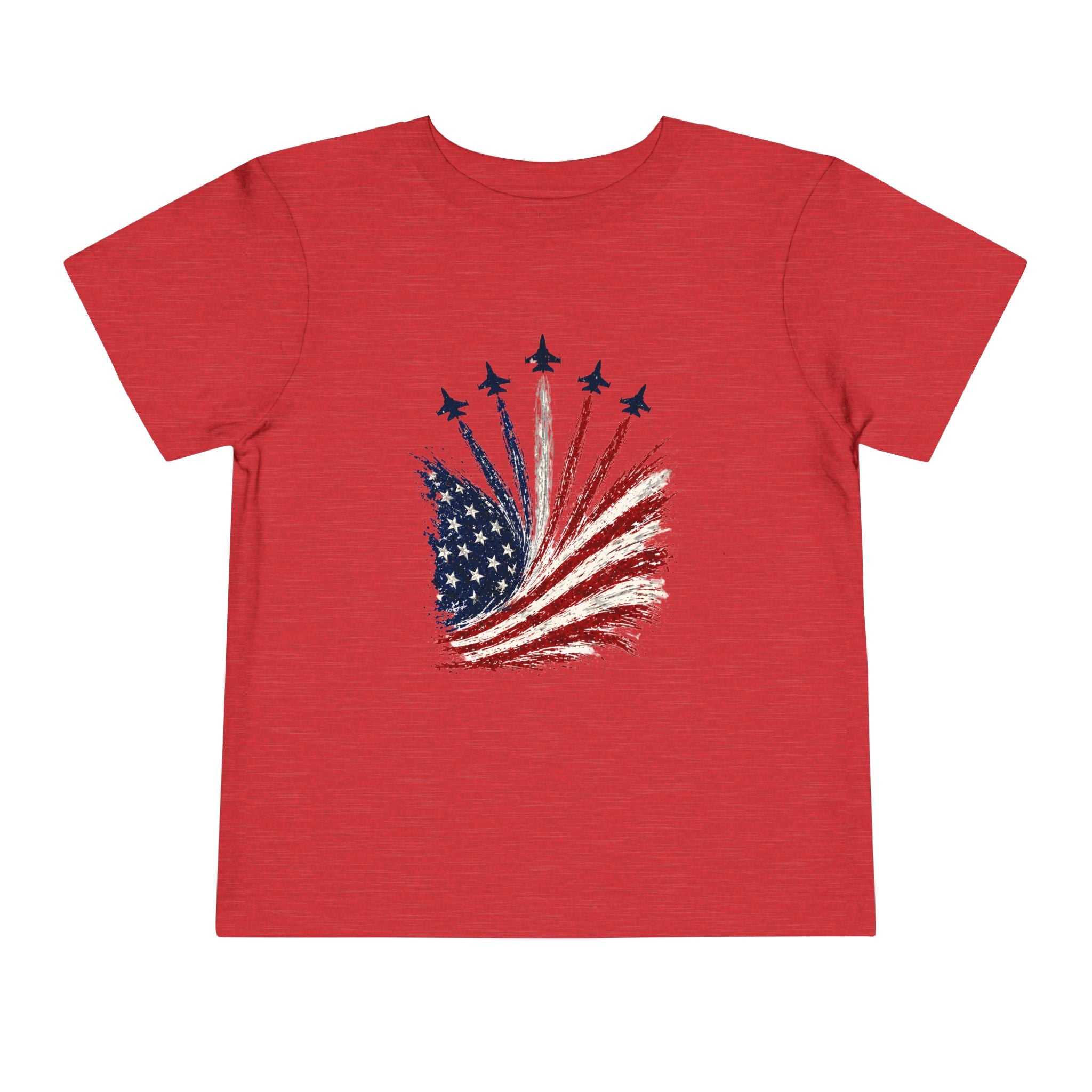 Toddler Tee - Patriotic American Flag Jet Spray Design (Fourth of July)
